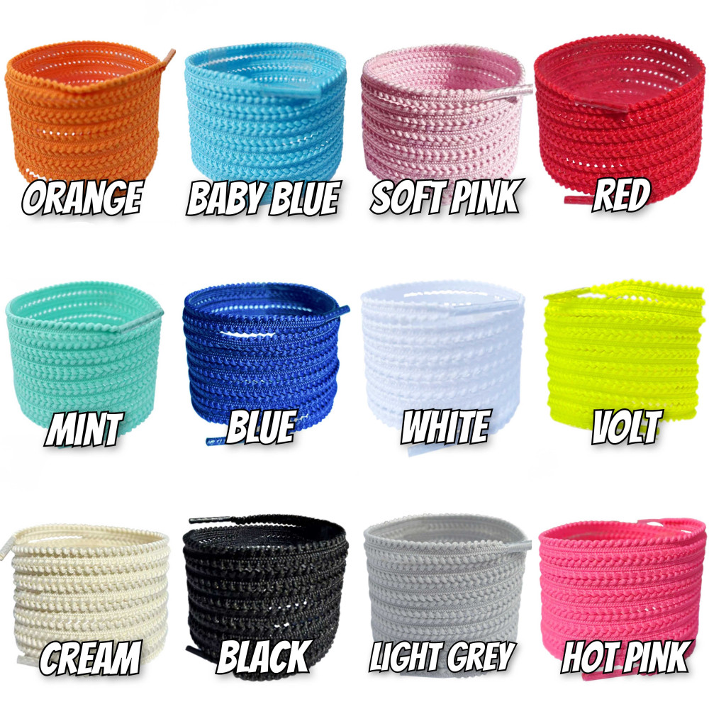  Serrated Wave Running Flat Shoelaces -12 Colours - For Running Trainer Shoes - For Vaporfly 3 -For AlphaFliy 2 3 -
